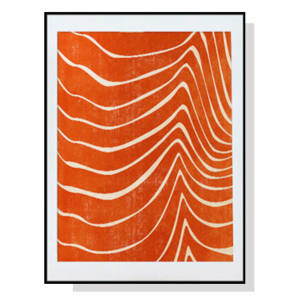 Wall Art 100cmx150cm Abstract Orange Black Frame Canvas