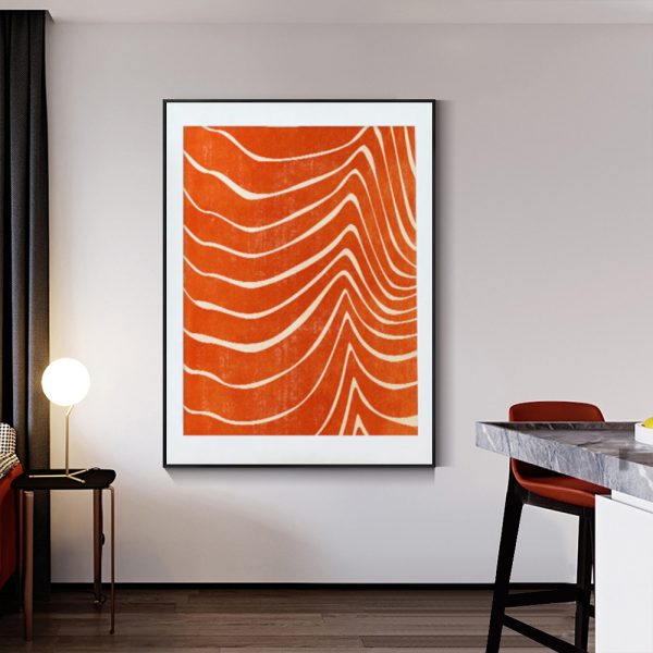 Wall Art 100cmx150cm Abstract Orange Black Frame Canvas