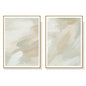 Wall Art 60cmx90cm Beige and Sage Green 2 Sets Gold Frame Canvas