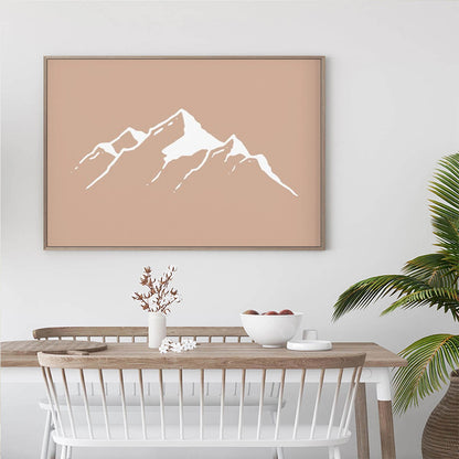 Wall Art 50cmx70cm Boho Mountain Wood Frame Canvas