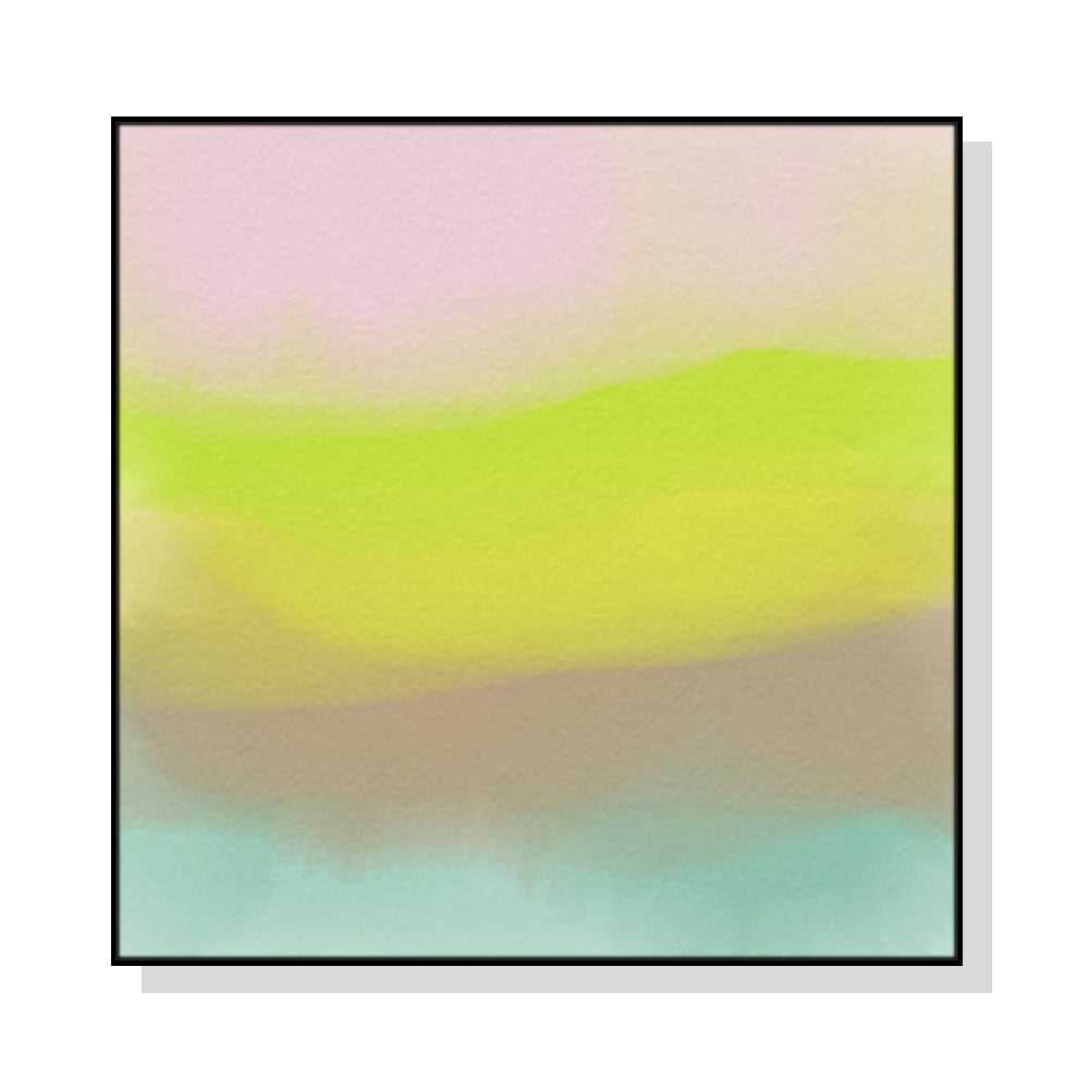 Wall Art 70cmx70cm Colorful Watercolor Black Frame Canvas