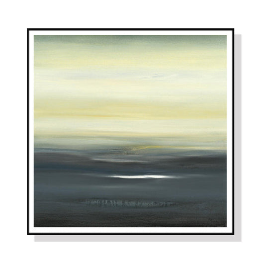 Wall Art 100cmx100cm Land of Serenity Black Frame Canvas