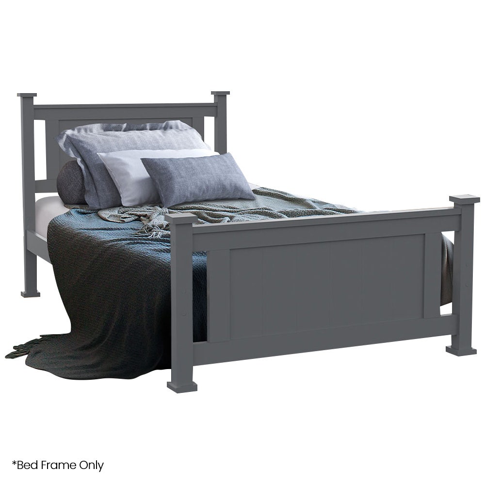 Kingston Slumber King Single Wooden Timber Bed Frame Grey