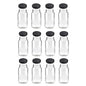 12x 500ml Flint Glass Jars + Twist Lids - Round Food Storage Preserving Jar