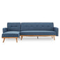 3-Seater Corner Sofa Bed with Chaise Lounge - Blue