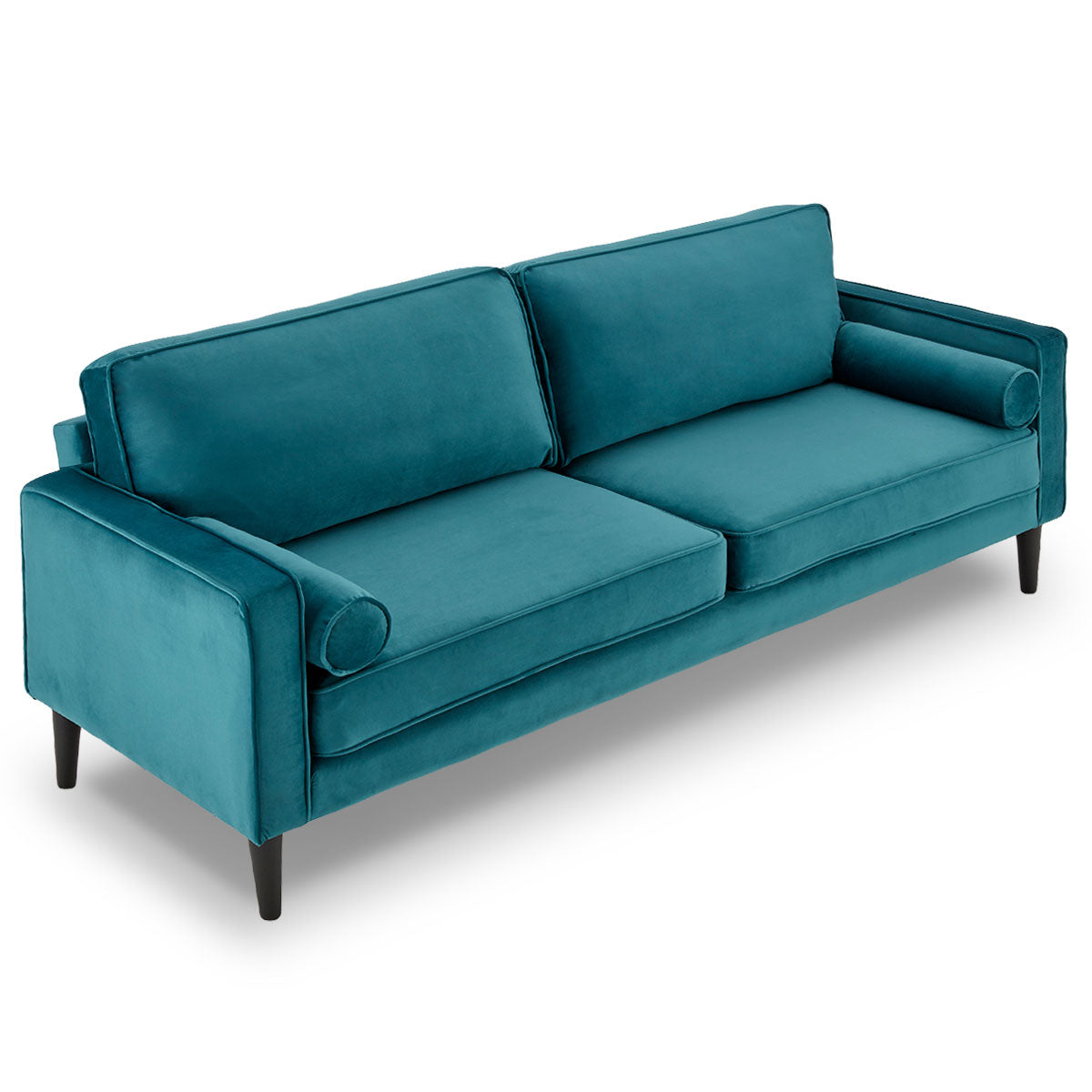 Faux Velvet Sofa Bed Couch Furniture Lounge Suite Seat Blue