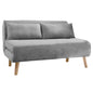 2-Seater Adjustable Sofa Bed Lounge Faux Linen - Grey