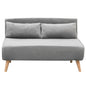 2-Seater Adjustable Sofa Bed Lounge Faux Velvet - Light Grey