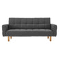 3-Seater Fabric Sofa Bed Futon - Dark Grey