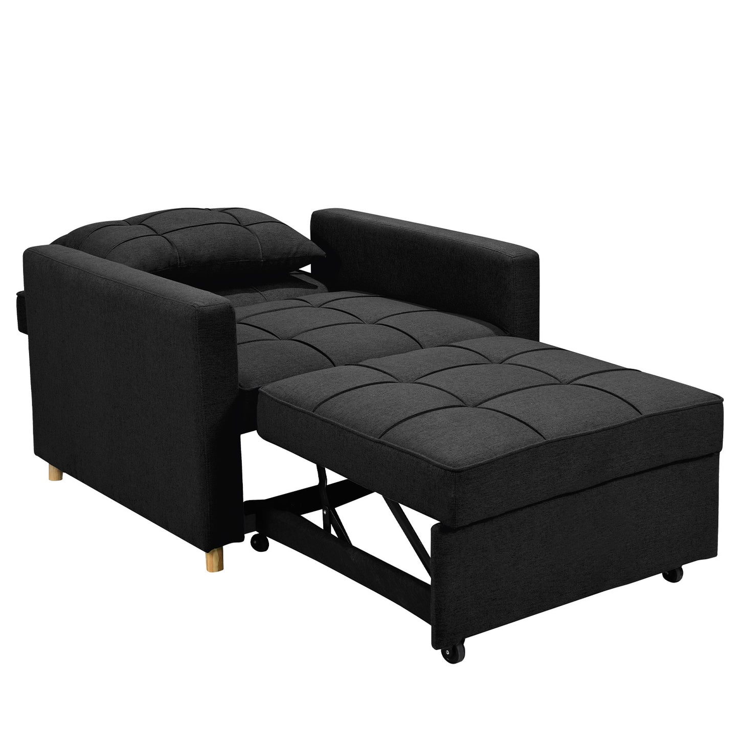 Suri 3-in-1 Convertible Lounge Chair Bed - Black