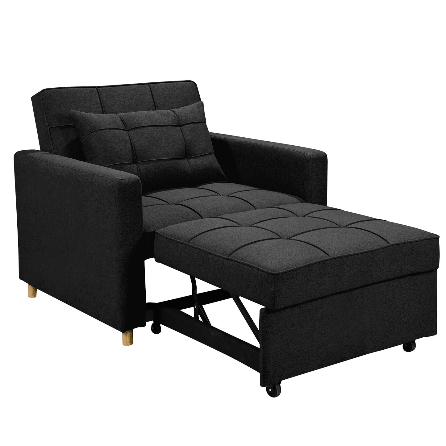 Suri 3-in-1 Convertible Lounge Chair Bed - Black