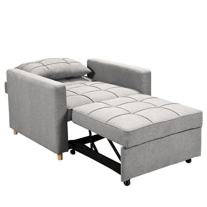 Suri 3-in-1 Convertible Sofa Chair Bed Lounger - Light Grey