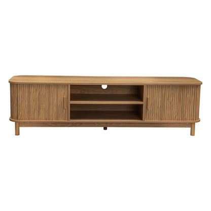 160cm Ribbed Natural Entertainment Unit