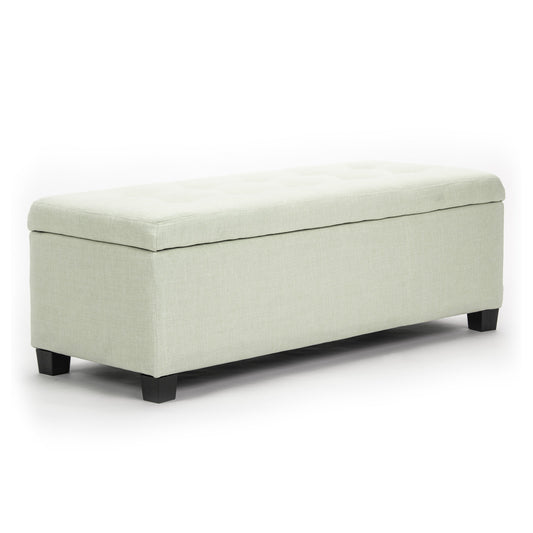 Storage Ottoman Stool 102cm Fabric LIGHT GREEN