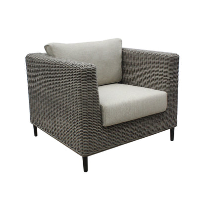 Lara 1 Seater Outdoor Sofa Armchair Rattan Wicker Lounge Light Grey