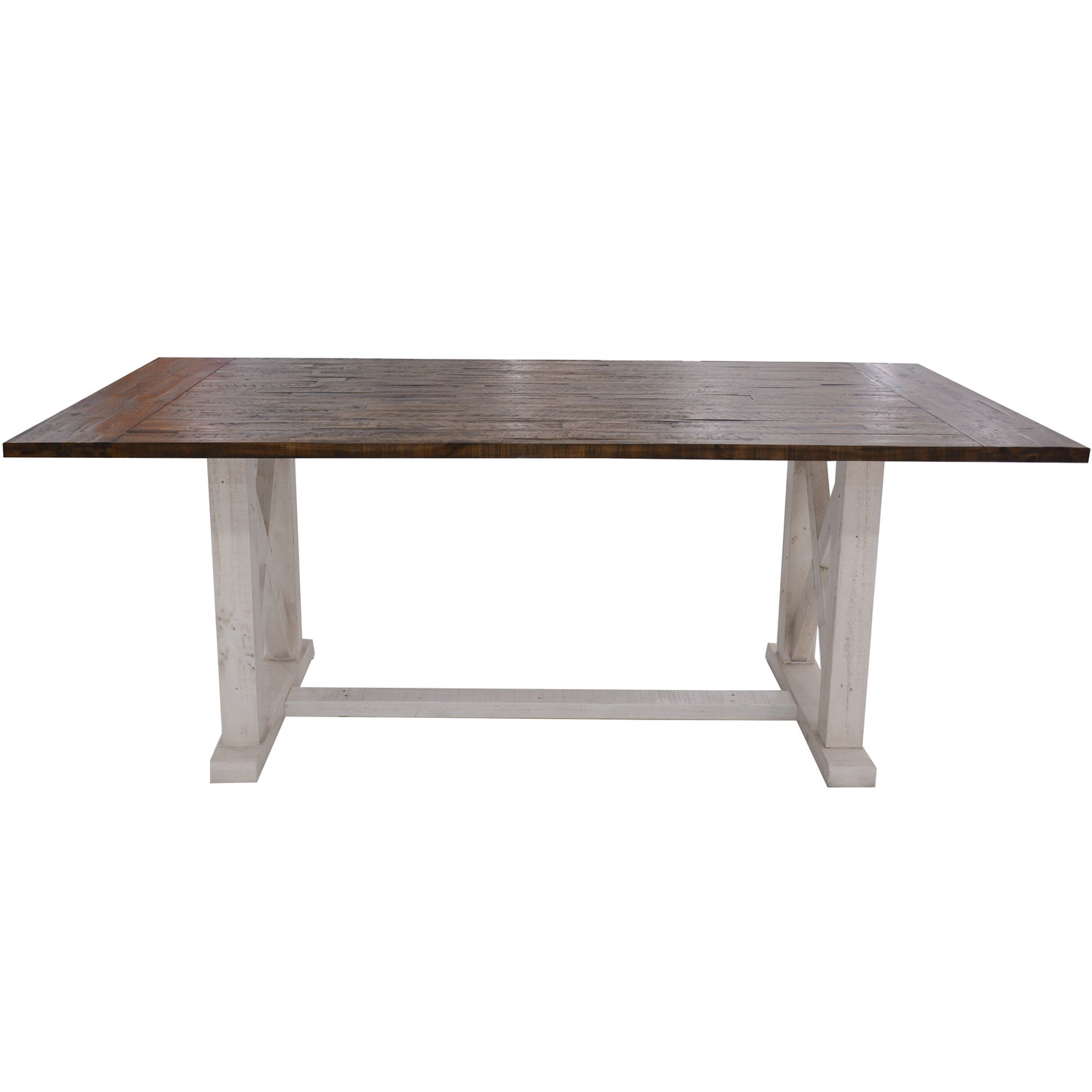 Erica Dining Table 240cm Solid Acacia Timber Wood Hampton Furniture Brown White