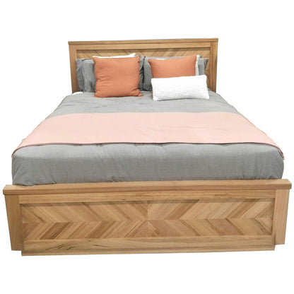 Rosemallow King Size Bed Parquet Solid Messmate Timber Wood Frame Base