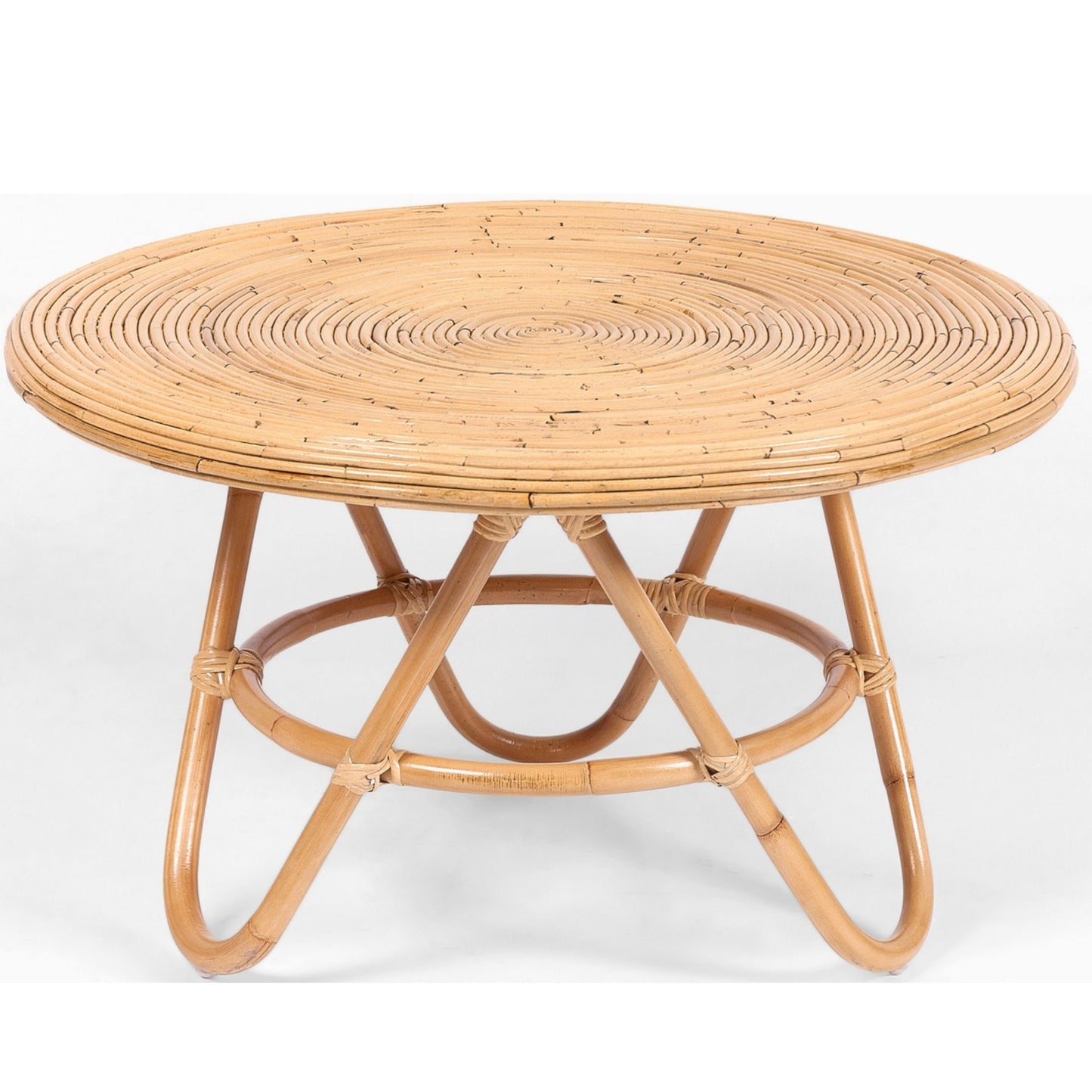 Crocus Rattan Round Coffee Table 80cm - Natural