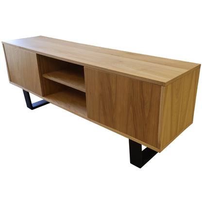 Petunia  ETU Entertainment TV Unit 160cm Elm Timber Wood 2 Door - Natural