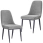 Eva Dining Chair Set of 2 Fabric Seat with Metal Frame - Grey