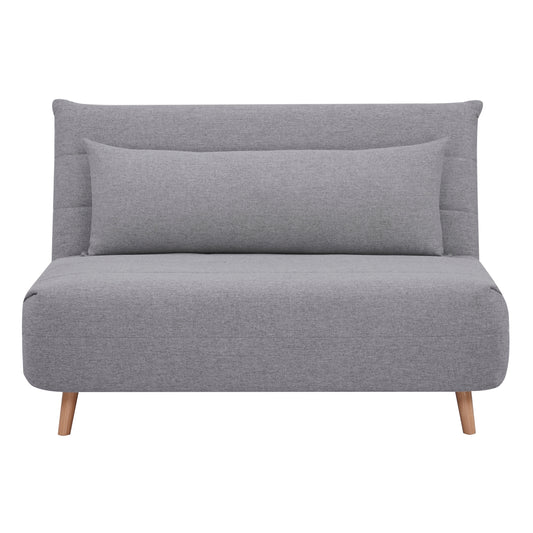 Audrey 2 Seater Sofa Futon Bed Love Seat Fabric Lounge Couch - Grey