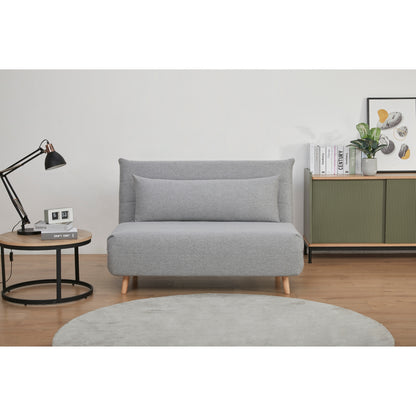 Audrey 2 Seater Sofa Futon Bed Love Seat Fabric Lounge Couch - Grey