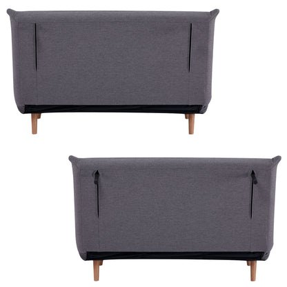 Audrey 2 Seater Sofa Futon Bed Love Seat Fabric Lounge Couch - Graphite