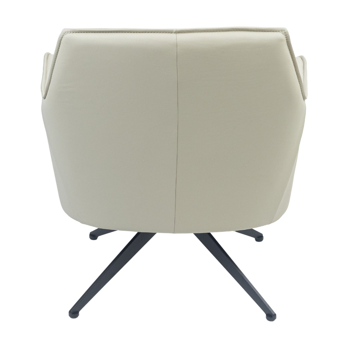 Freya Leather Swivel Occasional Chair Lounge Seat - Beige