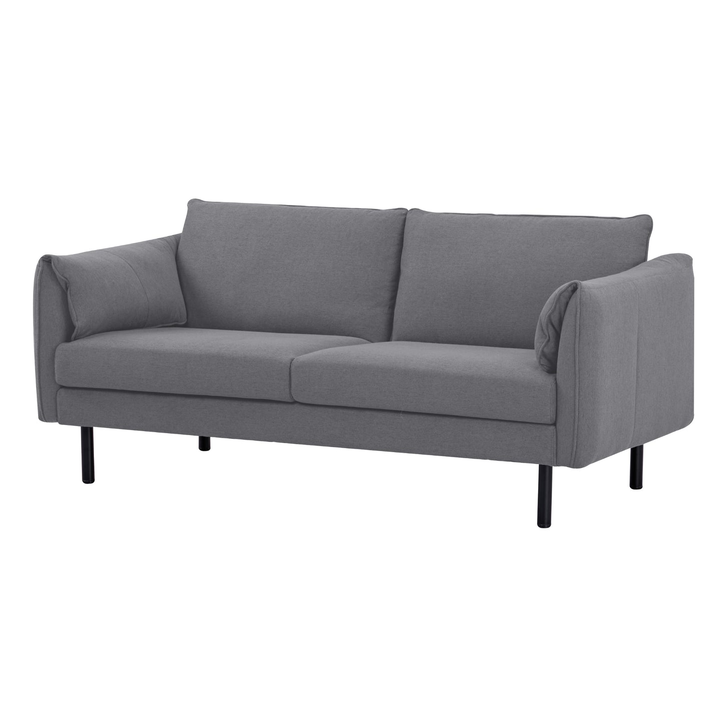 Channel 3 Seater Fabric Sofa Lounge Couch Dark Grey