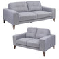 Juliet 2 + 3 Seater Sofa Set Soft Fabric Uplholstered Lounge Couch Grey