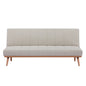 Monroe 3 Seater Sofa Futon Bed Fabric Lounge Couch - Beige