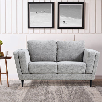 Skylar 2 Seater Sofa Fabric Uplholstered Lounge Couch - Pepper