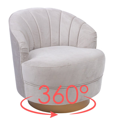 Bronte Fabric Swivel Occasional Chair Lounge Seat Cream