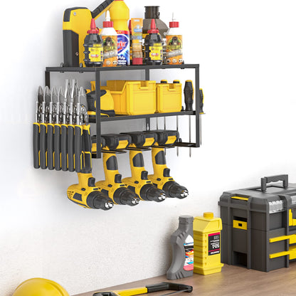 40cm Power Tool Organizer 4 Layers Garage Tool Storage Rack Workshop Tool Shelf Drill Pliers Hammer Rack