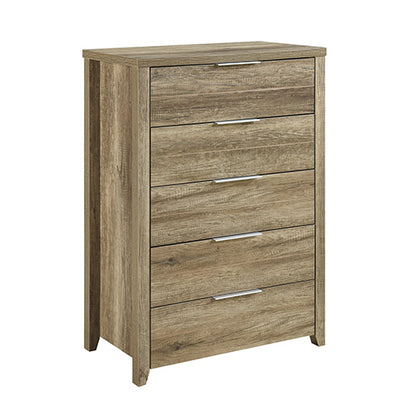 4 Pieces Bedroom Suite Natural Wood Like MDF Structure King Size Oak Colour Bed, Bedside Table & Dresser