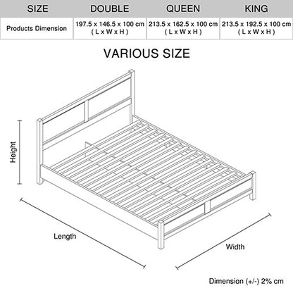 4 Pieces Bedroom Suite Natural Wood Like MDF Structure King Size Oak Colour Bed, Bedside Table & Tallboy