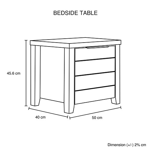 4 Pieces Bedroom Suite Natural Wood Like MDF Structure King Size Oak Colour Bed, Bedside Table & Tallboy