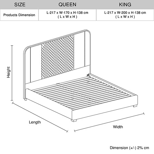 Halcyon King Bed Frame Air Leather Padded Upholstery