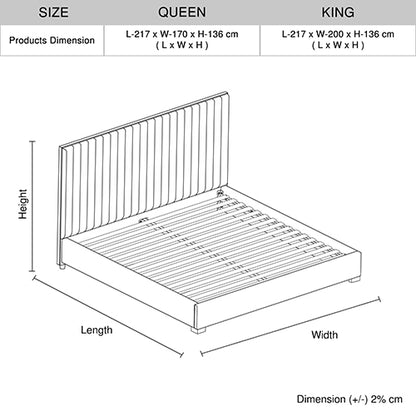 Hillsdale King Bed Frame Polyester Fabric Padded Upholstery