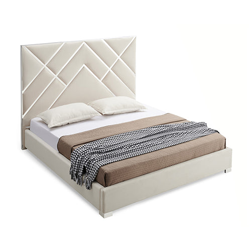 Matrix Queen Bed Frame Fabric Padded Upholstery