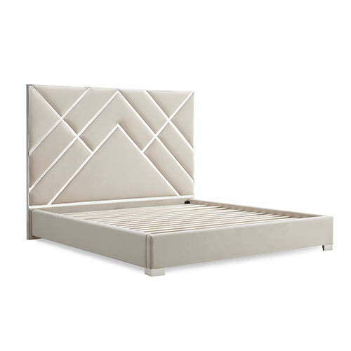 Matrix Queen Bed Frame Fabric Padded Upholstery