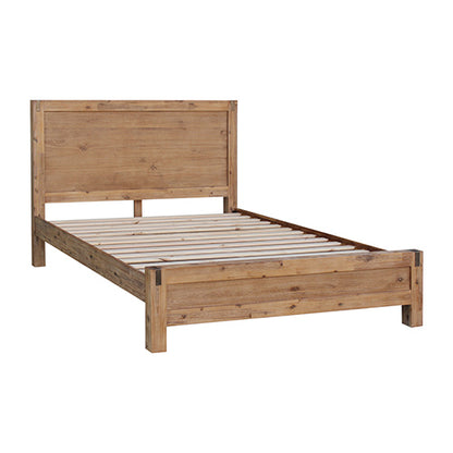 Bed Frame Queen Size in Solid Wood Veneered Acacia Bedroom Timber Slat in Oak