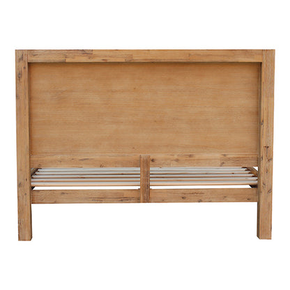 Bed Frame Queen Size in Solid Wood Veneered Acacia Bedroom Timber Slat in Oak