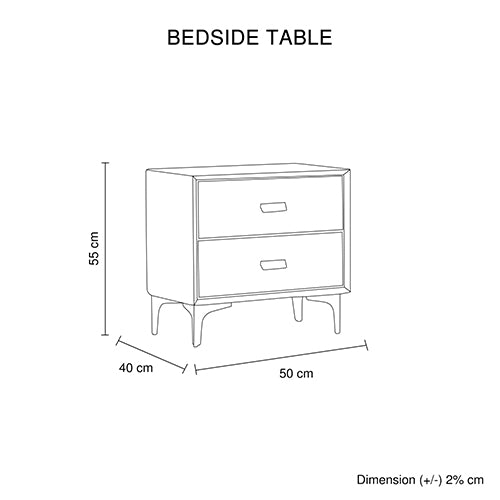 Estella Bedside Table Fabric Upholstery Iron Feet