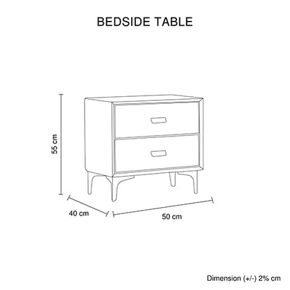 Estella Bedside Table Fabric Upholstery Iron Feet