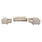 3+2+1 Seater Sofa Beige Fabric Lounge Set for Living Room Couch with Wooden Frame