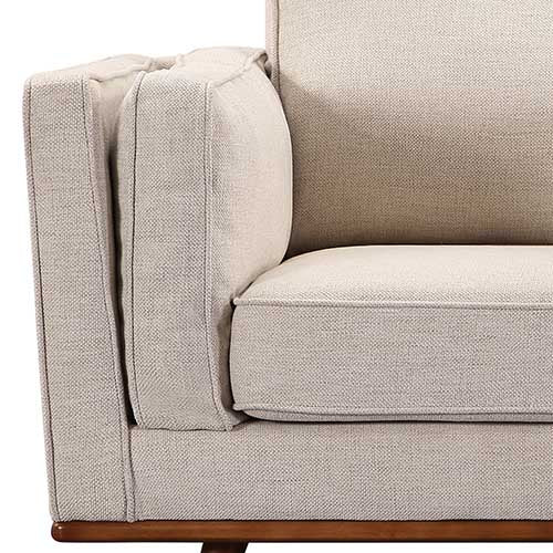 3+2+1 Seater Sofa Beige Fabric Lounge Set for Living Room Couch with Wooden Frame