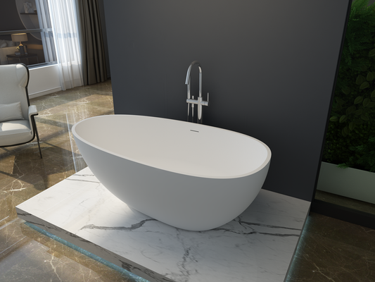 Medium Size Egg Shaped Cast stone - Solid Surface Bath 1600mm length