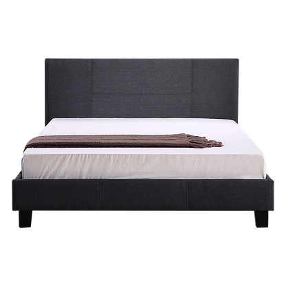 Double Linen Fabric Bed Frame Grey