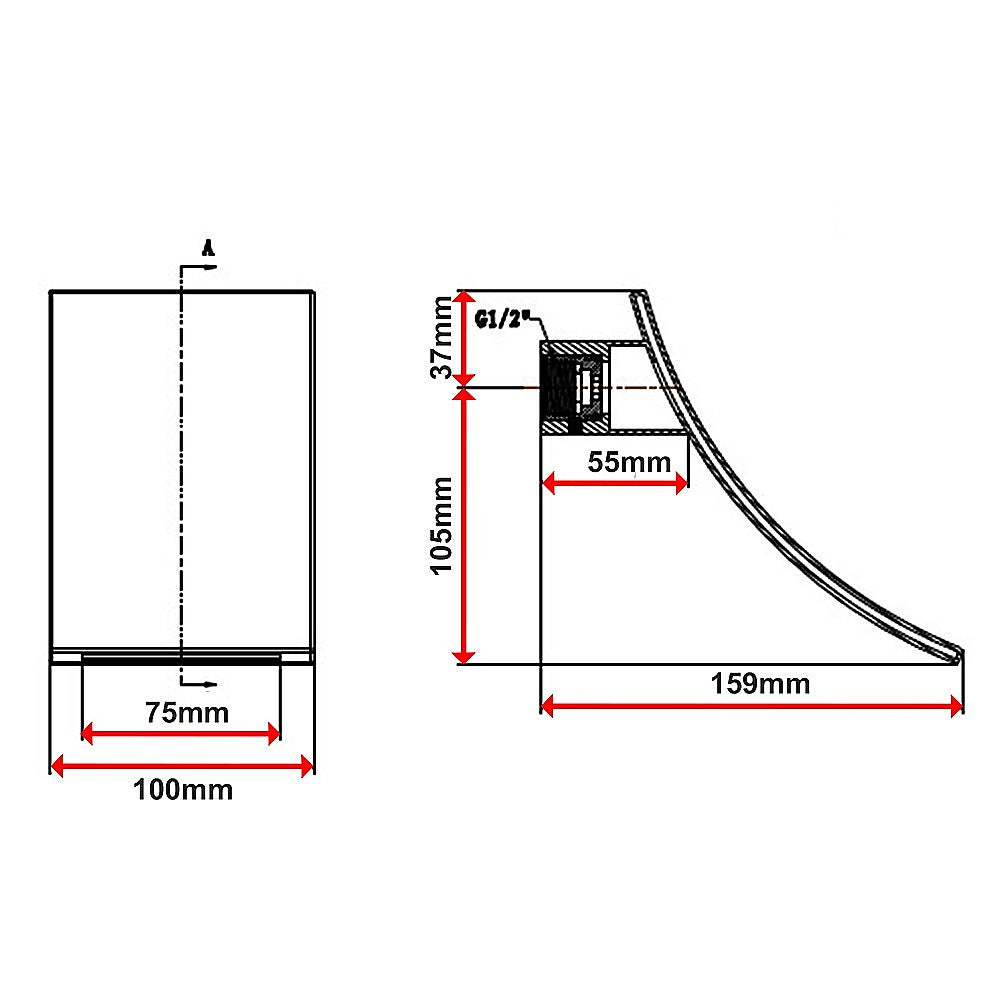 304SS Waterfall Bath Spout